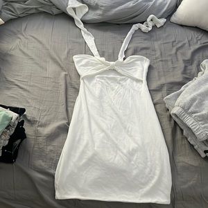 Bandeu neck tie dress